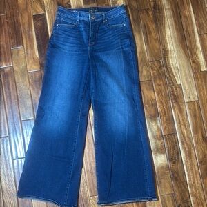 White House Black Market Blue Flare Wide Leg Jeans